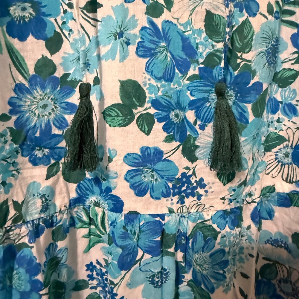 NWOT Tuckernuck Blue Floral Maxi Coverup Size XL - Picture 3 of 3